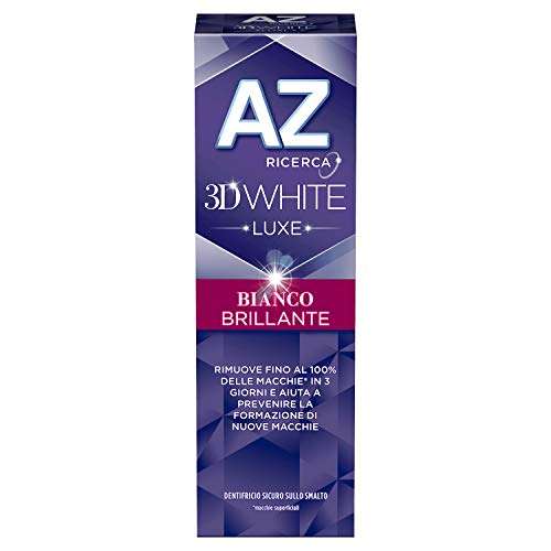 Dentifricio AZ 3D White Luxe con Azione Sbiancante Denti Professionale, [1 Confezione X 75ml]