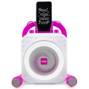 Macchina per karaoke RockJam GRWM | con due microfoni - rosa