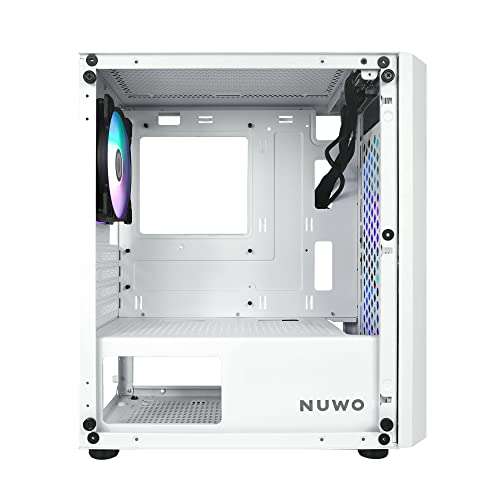 Nuwo Blitz R25 Bianco Case Micro-ATX per PC Desktop Office Gaming Mini Tower 0.50MM