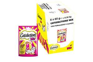Catisfactions Mix Snack per Gatto, 6 Confezioni da 60 g [Vari Gusti Disponibili]
