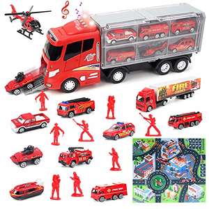Set di giocattoli per autocarri antincendio con luce e suono,