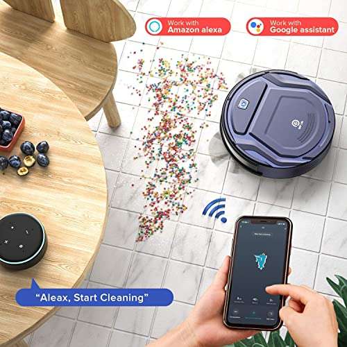 Robot Aspirapolvere Silenzioso 100 Minuti 2100Pa WiFi/App/Alexa
