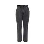 Jeans Donna Tinta Unita a Vita Alta Trendyol | Curve Plus Size (nero)