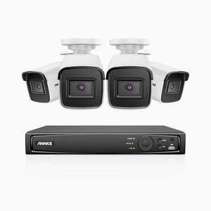 ANNKE H800 Kit videosorveglianza (PoE) 8 canali con 4 telecamere (8 MPX, 4K)