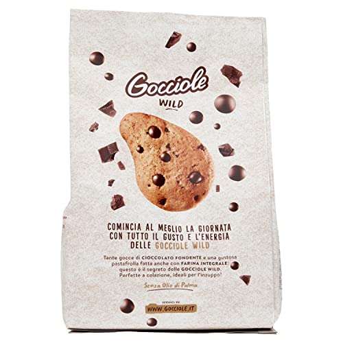 Pavesi Biscotti Gocciole Cioccolato Wild Integrali, 350 gr [Minimo 2]
