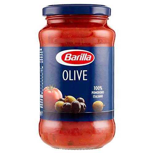Barilla Sugo Pronto di Pomodoro 100% Italiano con Olive Nere, Olive Verdi e Olio Extravergine d'Oliva, 400g [Minimo 5]