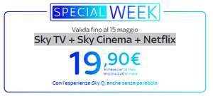 Sky TV + Sky Cinema + Netflix 19.9€