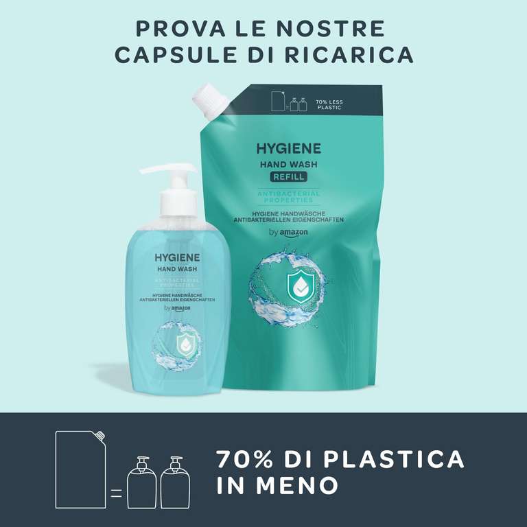by Amazon | Detergente per le mani igienizzante - 4 x 500 ml (varie fragranze)