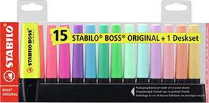 Evidenziatore STABILO BOSS ORIGINAL Desk-Set - 15 Colori assortiti