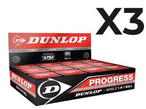 Errore di prezzo - 3 scatole di palline da squash Dunlop progress (totale di 36 palline)