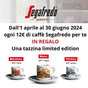 Promozione Segafredo: Ogni 12€ di Caffè | Una Tazzina Limited Edition in Regalo!