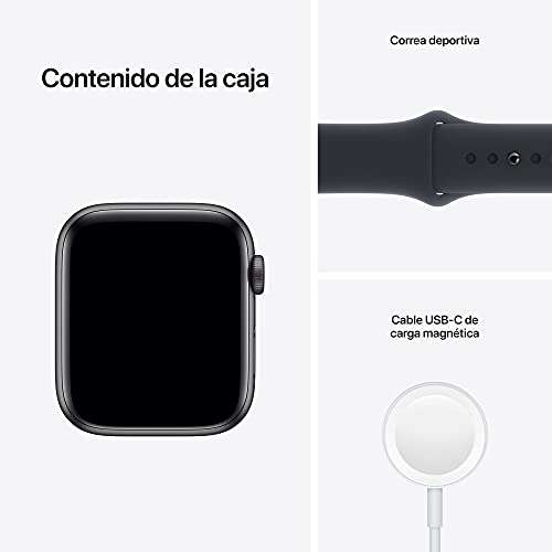 Apple Watch SE 2021 in alluminio grigio siderale con Cinturino Sport color mezzanotte [GPS 44 mm]