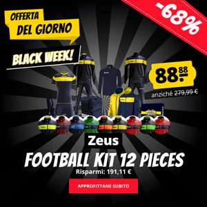 Zeus Apollo Set da calcio Box teamwear da 12 pezzi Navy Verde