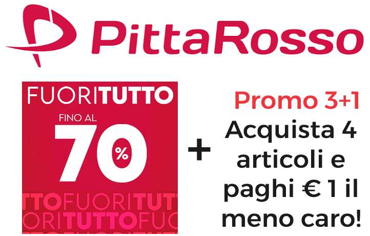 PittaRosso - SALDI fino al 70% sulla collezione Primavera / Estate + Promo (3+1)