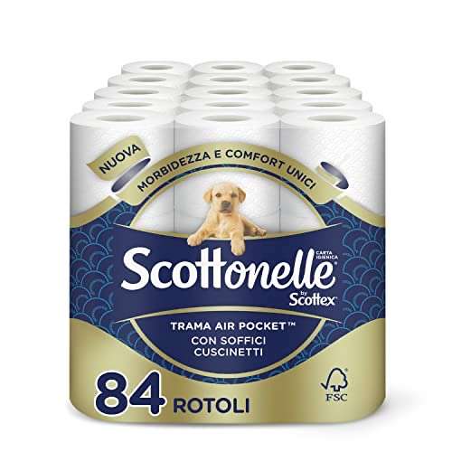 Scottonelle Carta Igienica Soffice e Trapuntata, Confezione da 84 Rotoli in offerta a 27.99€