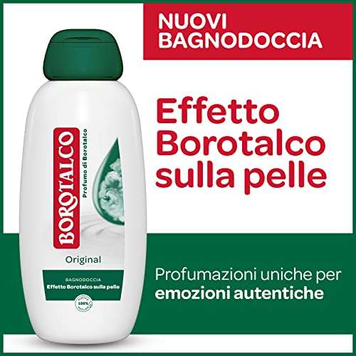 Borotalco Bagnodoccia Original, Bagnoschiuma Corpo al Profumo Di Borotalco, 4 Flaconi da 600 ml