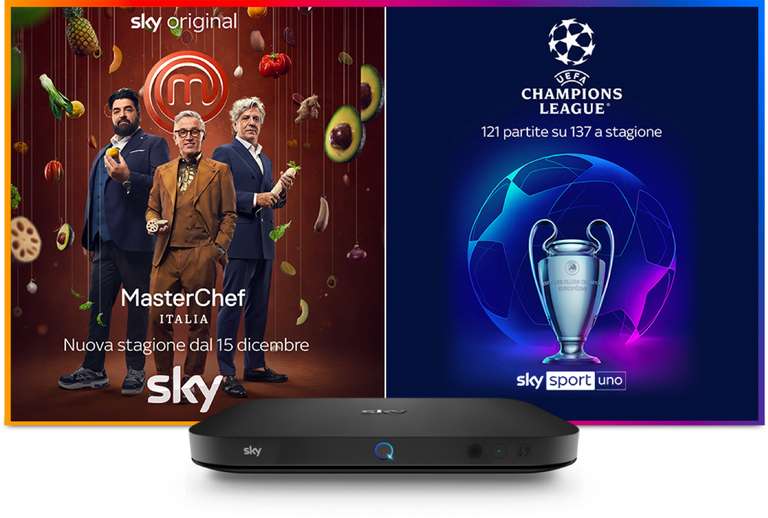 Sky TV + Sky Sport con tutta la Champions League + Buono Amazon 50€ [ per 18 mesi]