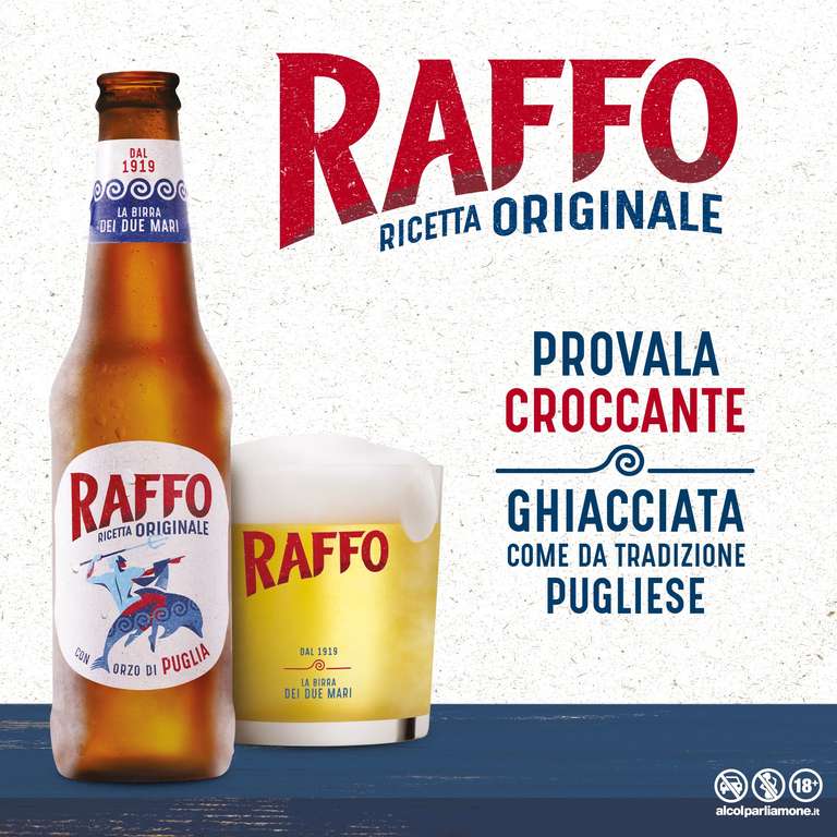 Raffo Ricetta Originale Cassa Birra con 24 Bottiglie da 33 cl, 7.92 L