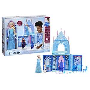 Hasbro Disney Frozen Il Palazzo di Ghiaccio di Elsa Richiudibile, con Bambole di Elsa e Olaf, Playset del Castello