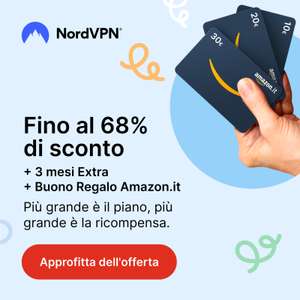 NordVPN: fino al 68% di sconto + 3 mesi Extra + Buono Regalo Amazon