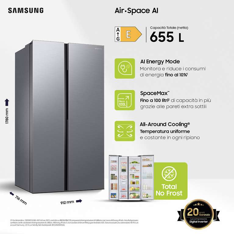 Samsung RS62DG5003S9 frigorifero side-by-side [655Litri]