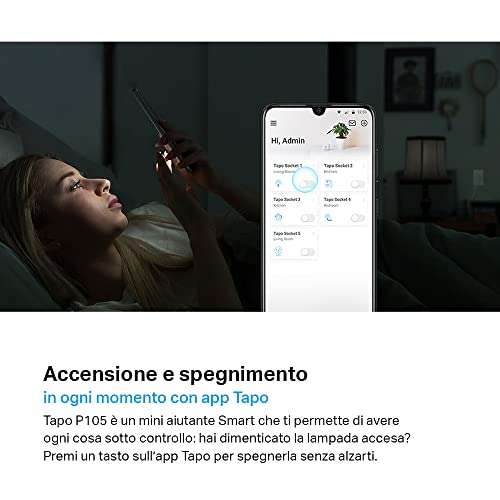 TP-Link Tapo P105(2-pack) Presa Smart Italiana [WiFi Intelligente, controllo vocale]