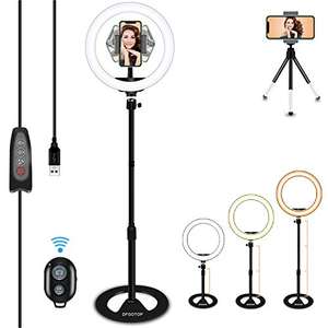 Luce Anello Telefono Selfie, Bluetooth Telecomando, 3 Colori Modalita,10 Luminosità