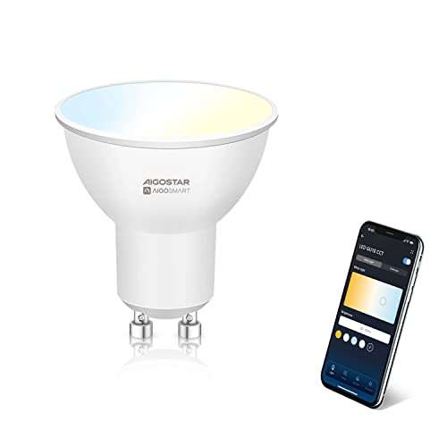 Lampadina WiFi LED smart: controllo vocale, luce bianca dimmerabile [6W 510LM]