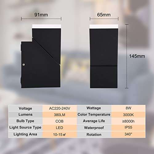 Applique LED Interno / esterno [8W, IP55, orientabile, 2 modelli]