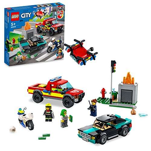 LEGO 60315 City [Police Camion Centro di Comando + 60319 City Soccorso Antincendio ]