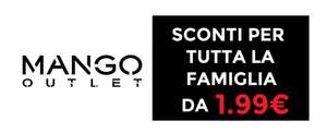 Mango Outlet Spring Finale prezzi per tutta la Famiglia Sconti fino all'80% [Maglietta crop cotone Ragazza 1.99€ invece di 9.9€ ]