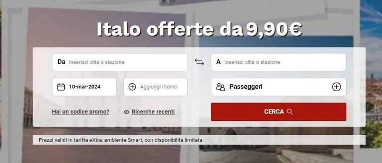 [Italo Treno] Offerte biglietti da 9,90 € Viaggia in tutta Italia