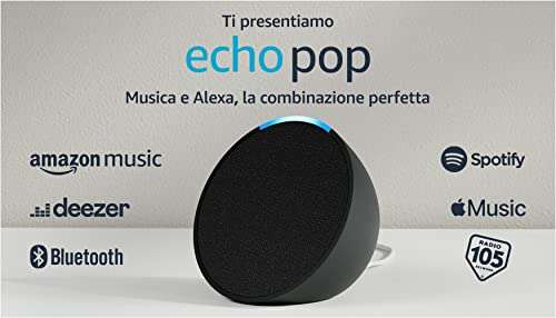 Echo Pop - Altoparlante intelligente con Alexa (Amazon Mediaworld ed Unieuro)