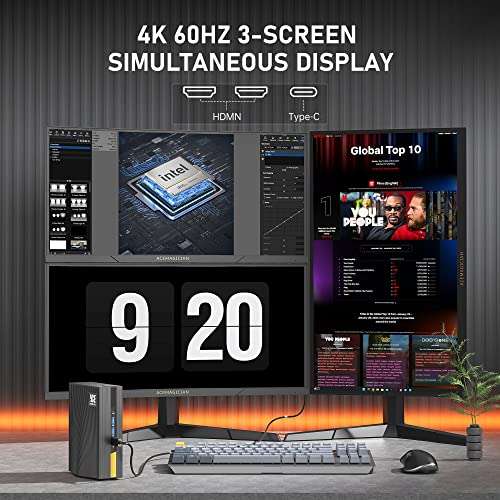 ACEMAGICIAN AD15 - Potente Mini PC per Ufficio e Intrattenimento [ Intel Core i5-12450H, 512 GB SSD, 16GB RAM]