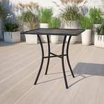 Flash Furniture Tavolino da esterno | Acciaio INOX, 28SQ, nero quadrato
