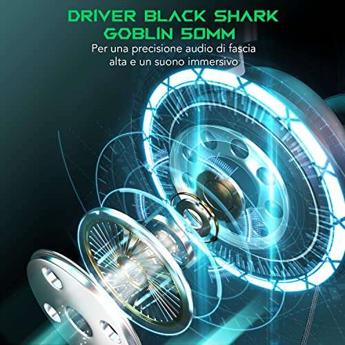 Black Shark - Cuffie Gaming BSX2-EU [Cavo, microfono staccabile, surround spaziale 7.1]