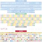 Lavagna luminosa Light Box Blu BONNYCO con 400 Lettere ed Emoji