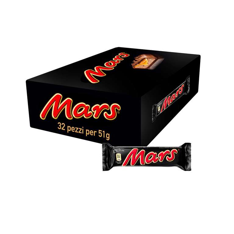 Mars - 32 barrette x51g | Con Caramello Ricoperta al Cioccolato (1632g)