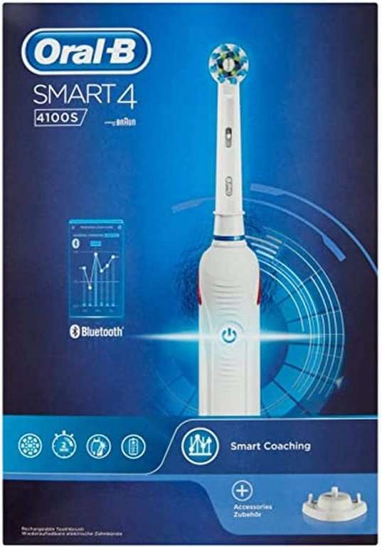 Oral-B SmartSeries Spazzolino Elettrico Ricaricabile [ Smart 4. 4100S Bianco con Cashback]