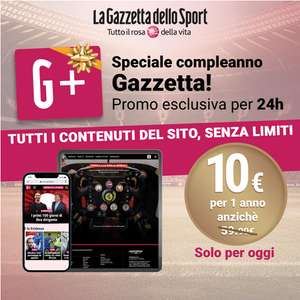 Abbonamento Online della Gazzetta dello Sport G+ per 1 Anno a 10€