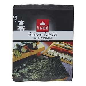 Arnaboldi Alga Nori | per Sushi Giapponese, 8 Fogli Essiccati (1 confezione da 8 fogli)