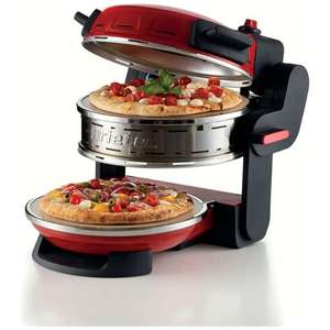 ARIETE Forno Pizza Elettrico Doppio Pizzeria | Con Temperatura Max 400°C | 5 Livelli di Cottura, potenza 2300 W Colore Rosso