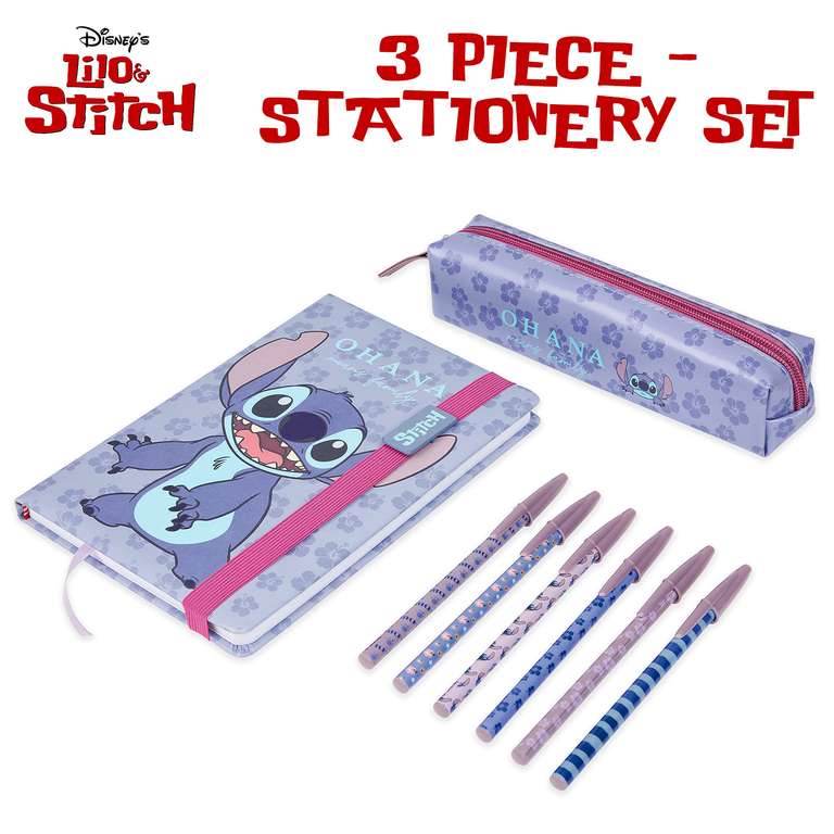 Disney Cancelleria Stitch - Set Regalo Scuola (Set da 3)