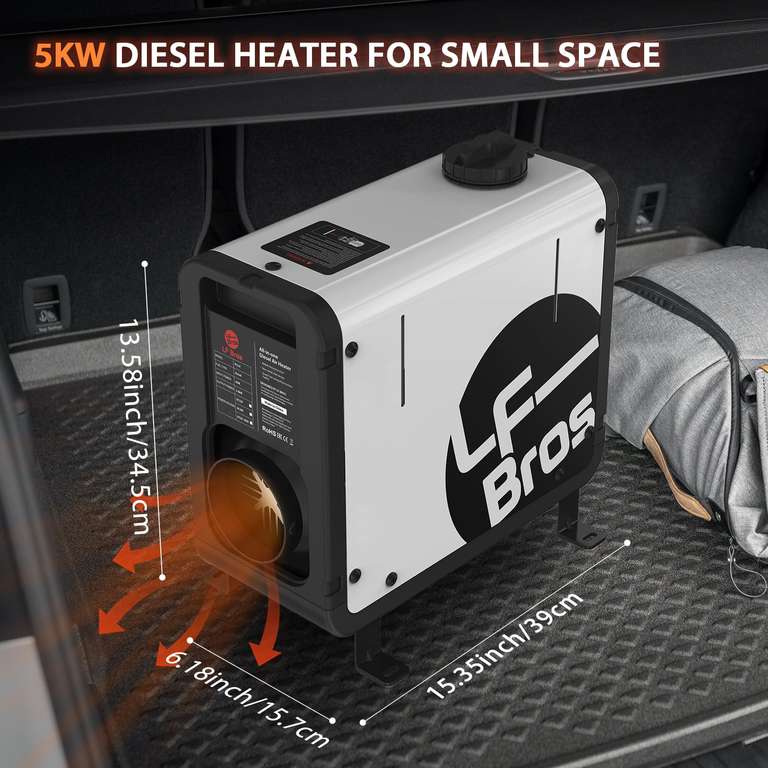 LF Bros riscaldatore diesel 5kw 12V/24v/220V riscaldatore d'aria diesel compatto con funzione di temporizzazione