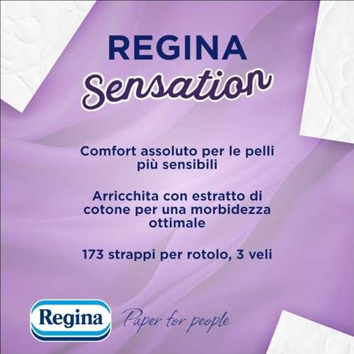 Regina Sensation - 42 Rotoli di Carta Igienica, 160 Soffici Strappi a 3 Veli