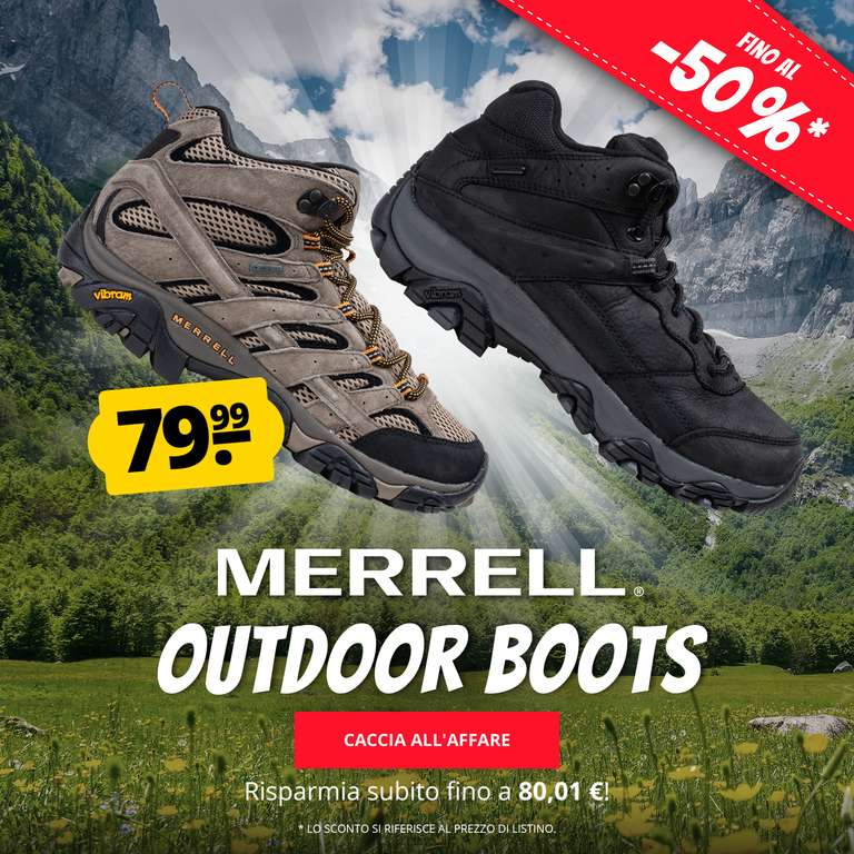 Scarponi Outdoor Merrell a soli 79.99€!