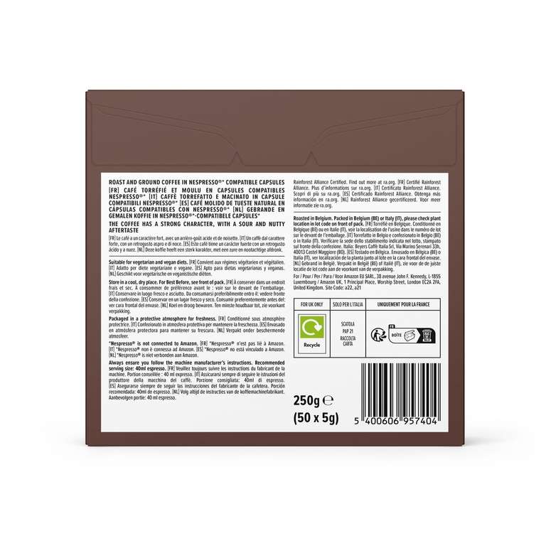 Capsule di Caffè Espresso Compatibili Nespresso | Tostatura Media, 50 unità x 2 confezioni