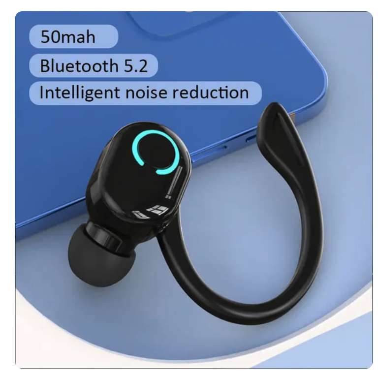 Auricolare Bluetooth Sport | Con Gancio, cancellazione attiva del rumore (Wireless, nero)