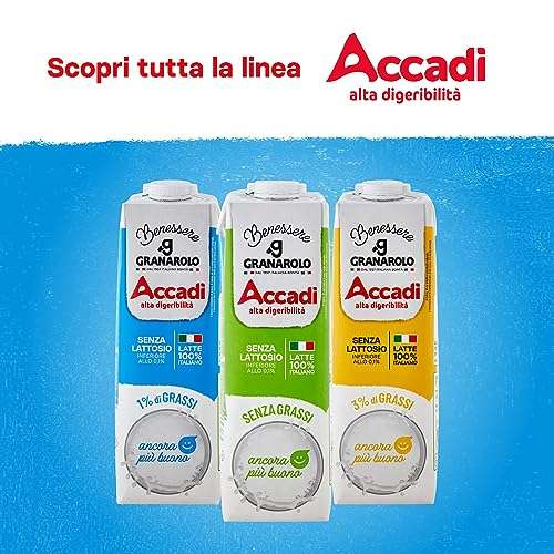Granarolo Latte UHT Accadì 1L X 6 Confezioni di Latte 100% Italiano [Senza lattosio]