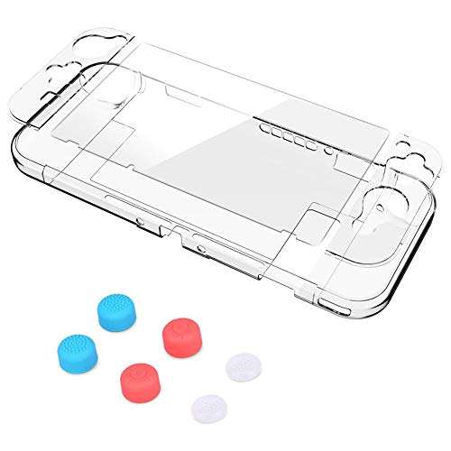 Bundle protettivo per Nintendo Switch (Custodia trasparente + pellicola protettiva + 6 copri tasti)